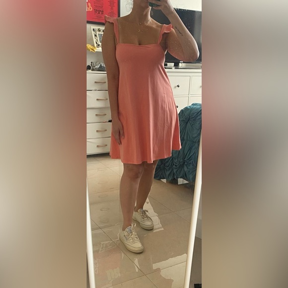 NWOT Susana Monaco Square Neck Ruffle
Strap Sleeveless Dress in Melon - Picture 4 of 6